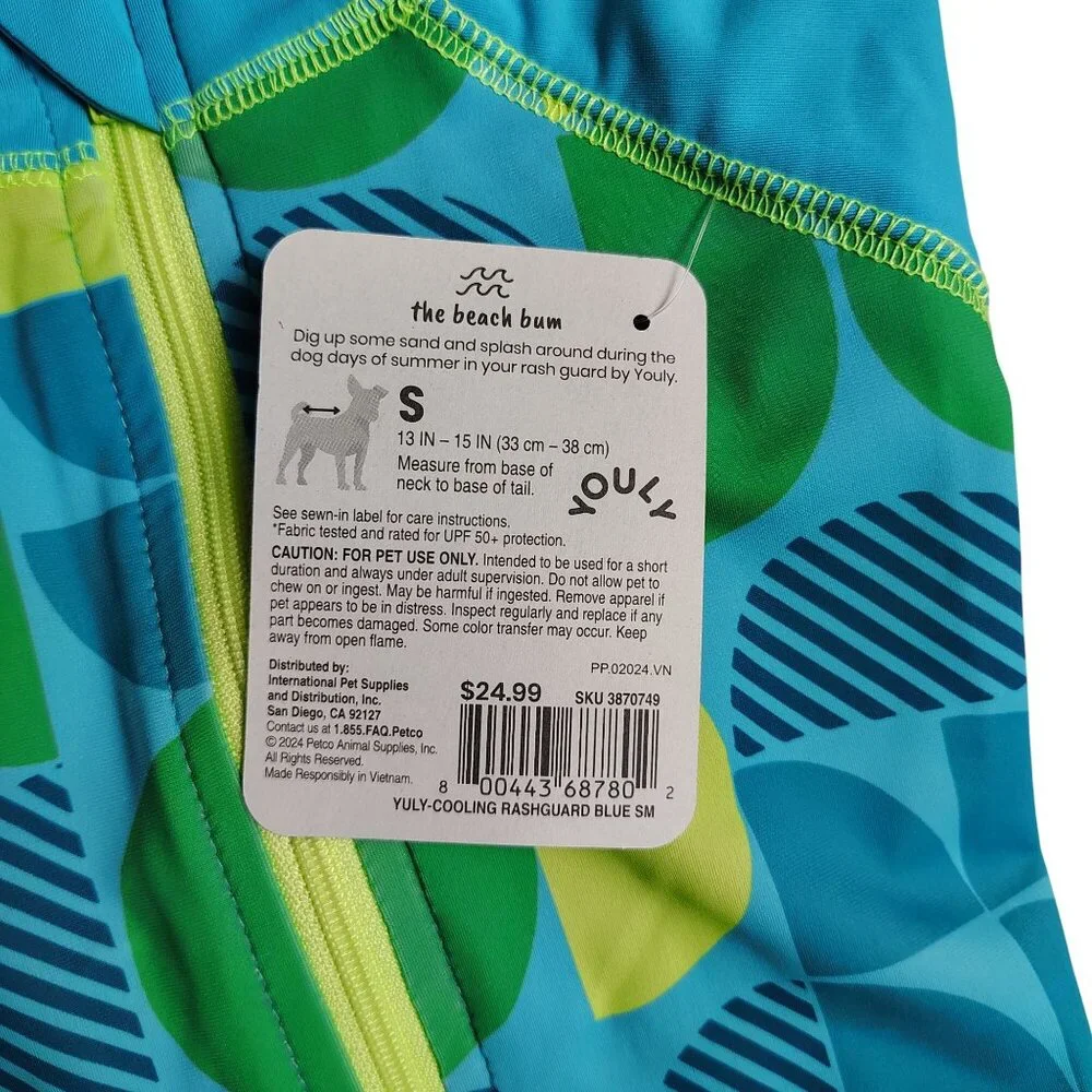 Youly Dog Small Cool-To-Touch Rash Guard Swimsuit With UV Protection
